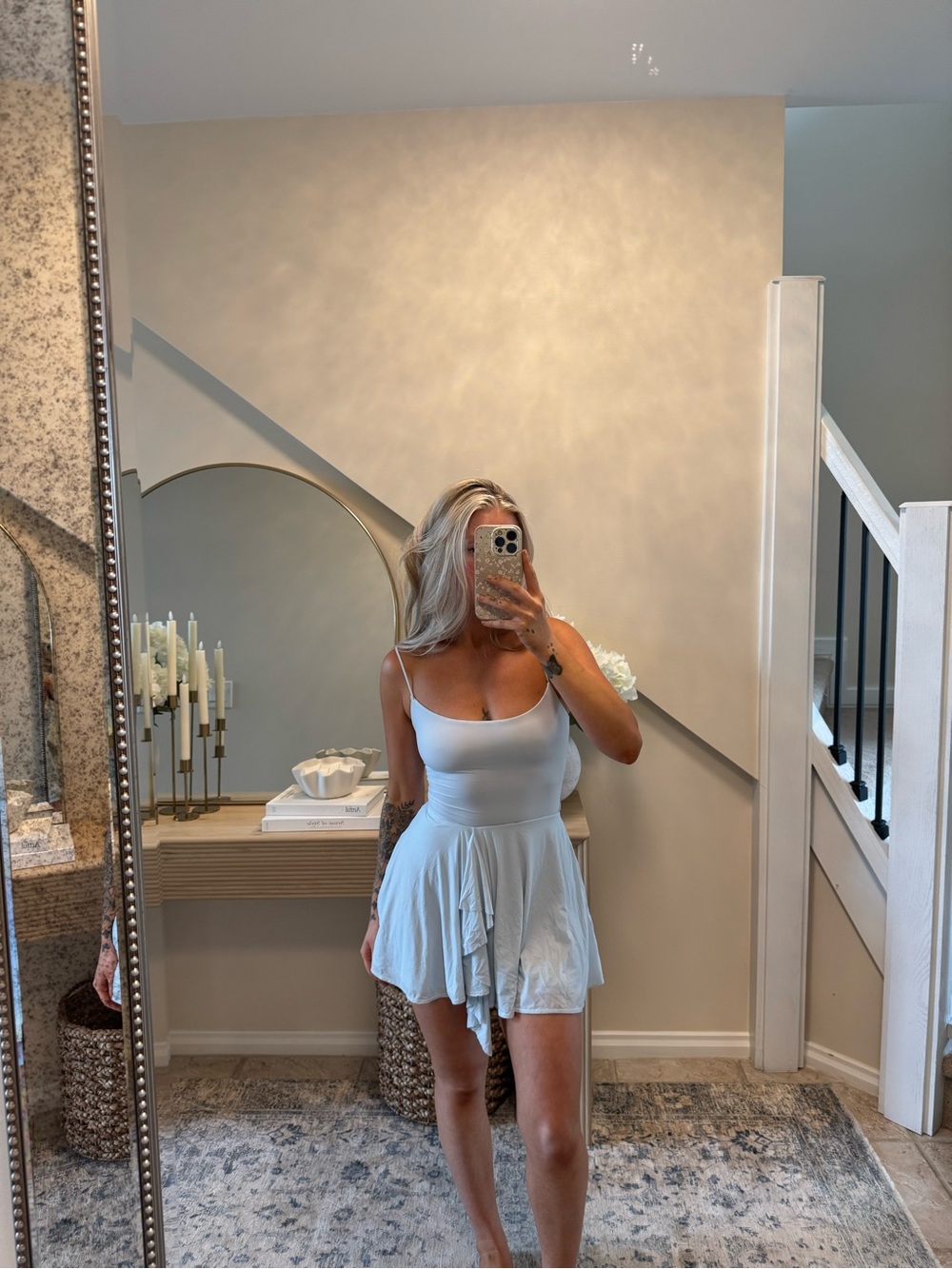 Naked wardrobe skirt & bodysuit set in light blue - Picture 2 of 4